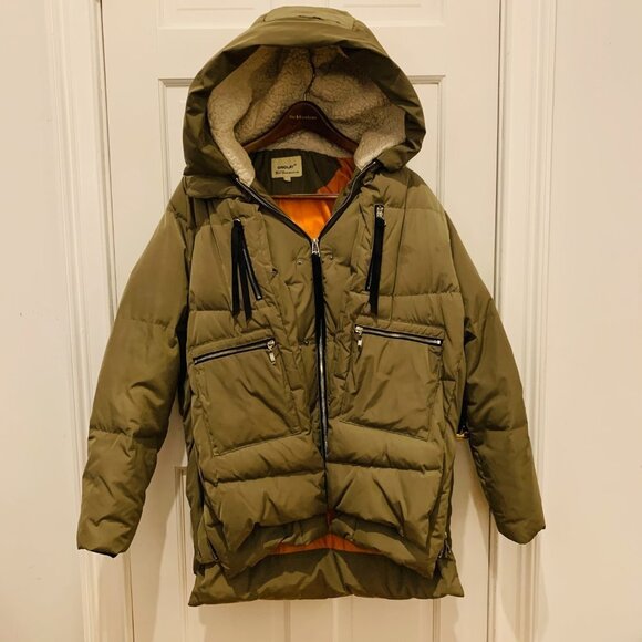 Orolay Thickened Down Olive Green Hooded Jacket Size XL - Picture 3 of 10